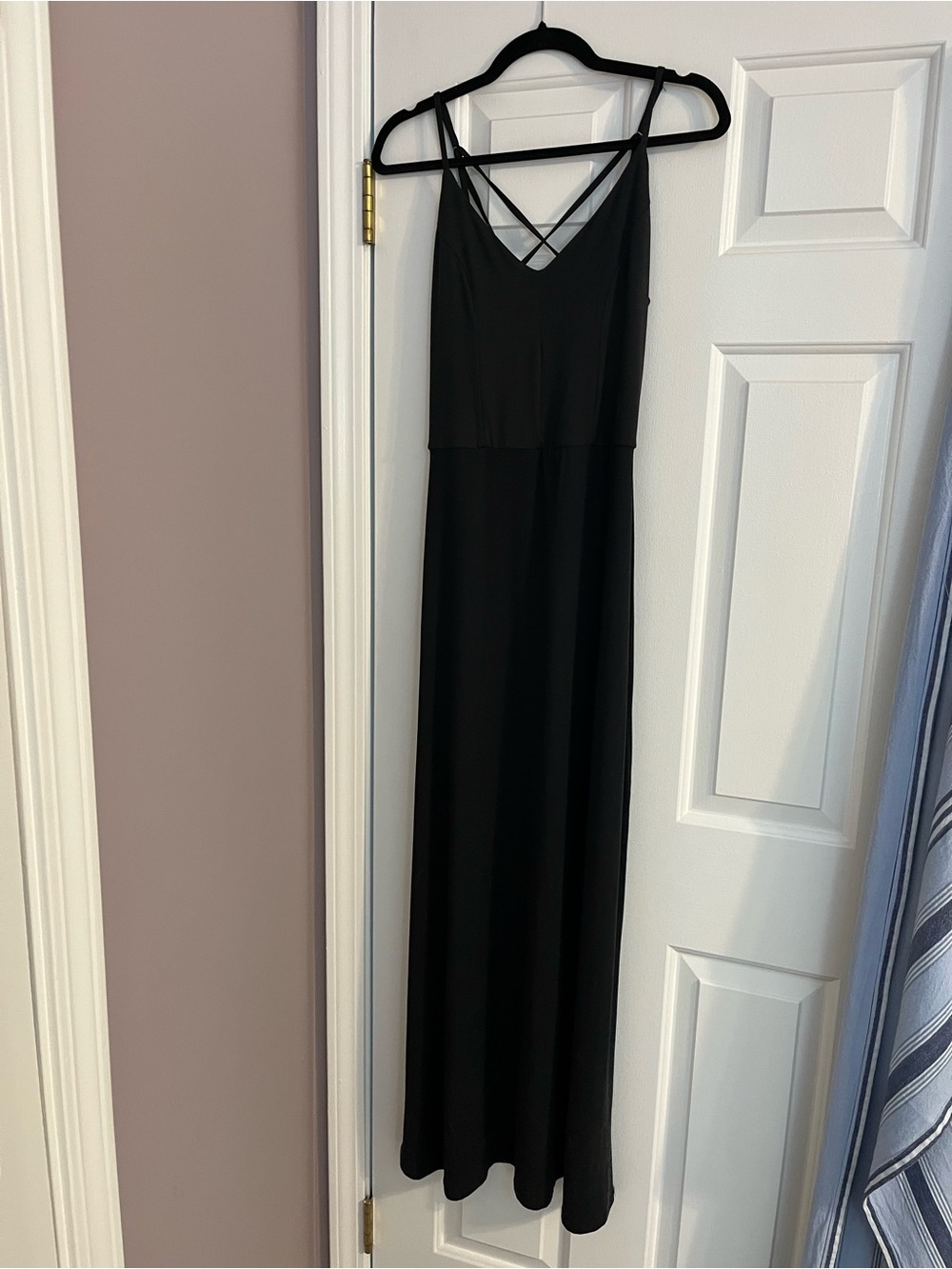 Market & Spruce Black Strappy V-Neck Maxi Dress